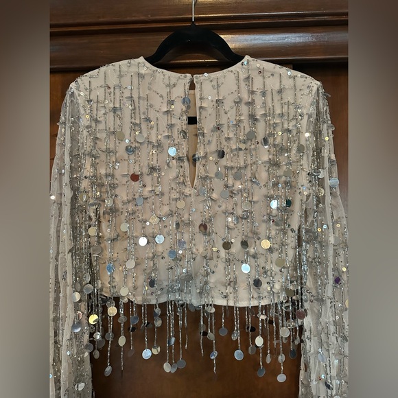 Nasty Gal White Sequin Blouse - Picture 3 of 9